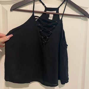 Black strappy tank top